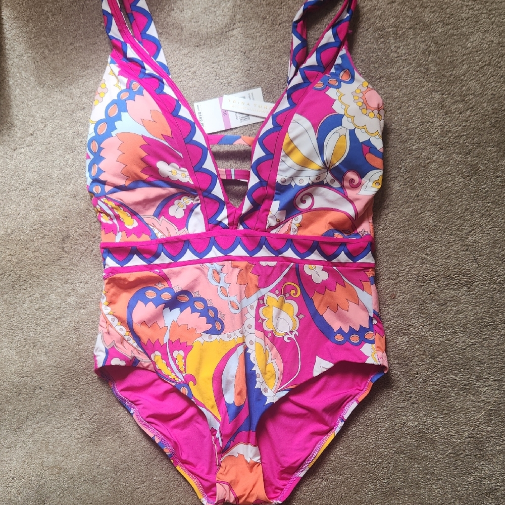 Trina Turk Vibrant Pink and Blue Swimwear